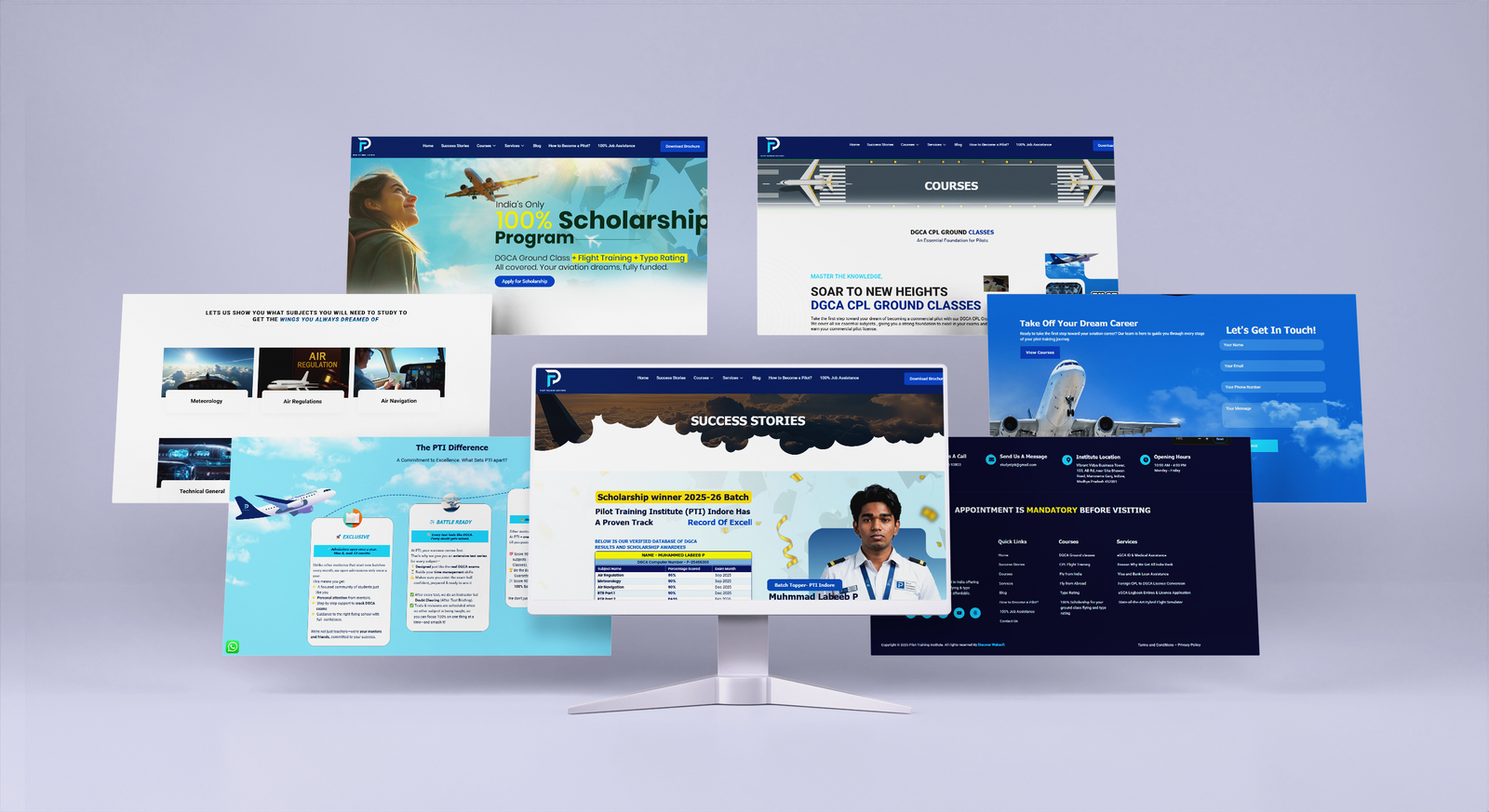 Custom Website Design Indore - Pilot Training Institute PTI